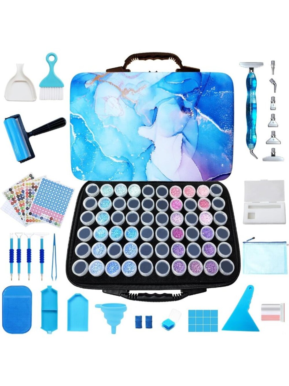 120-Slot Diamond Painting Storage Box - Portable Organizer with Tools
